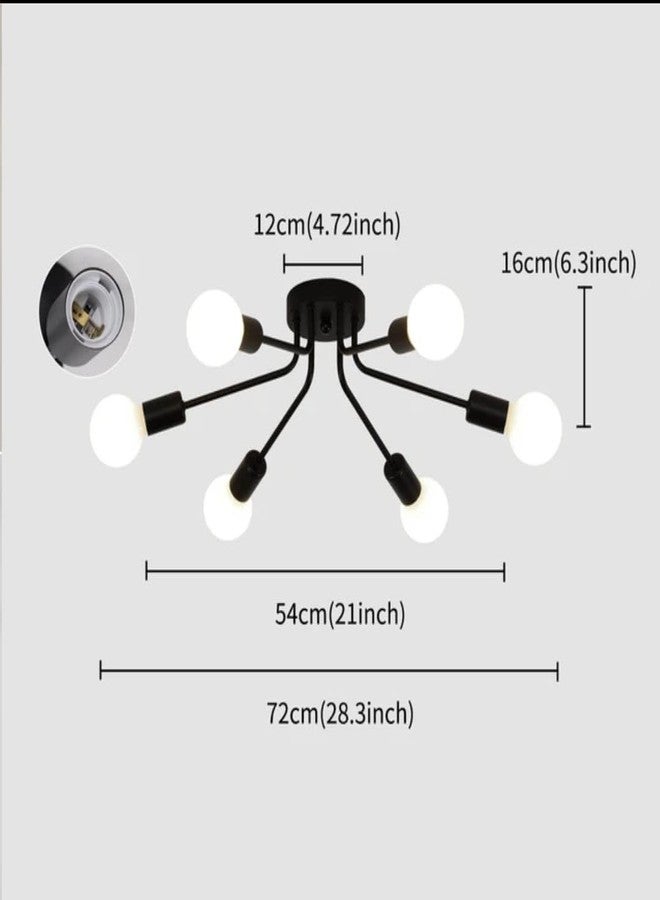 Avior Low Height Ceiling Lamp, Chandelier for Living Room, Restaurant Lamps and Hotels (Golden) (Black) - Image 4