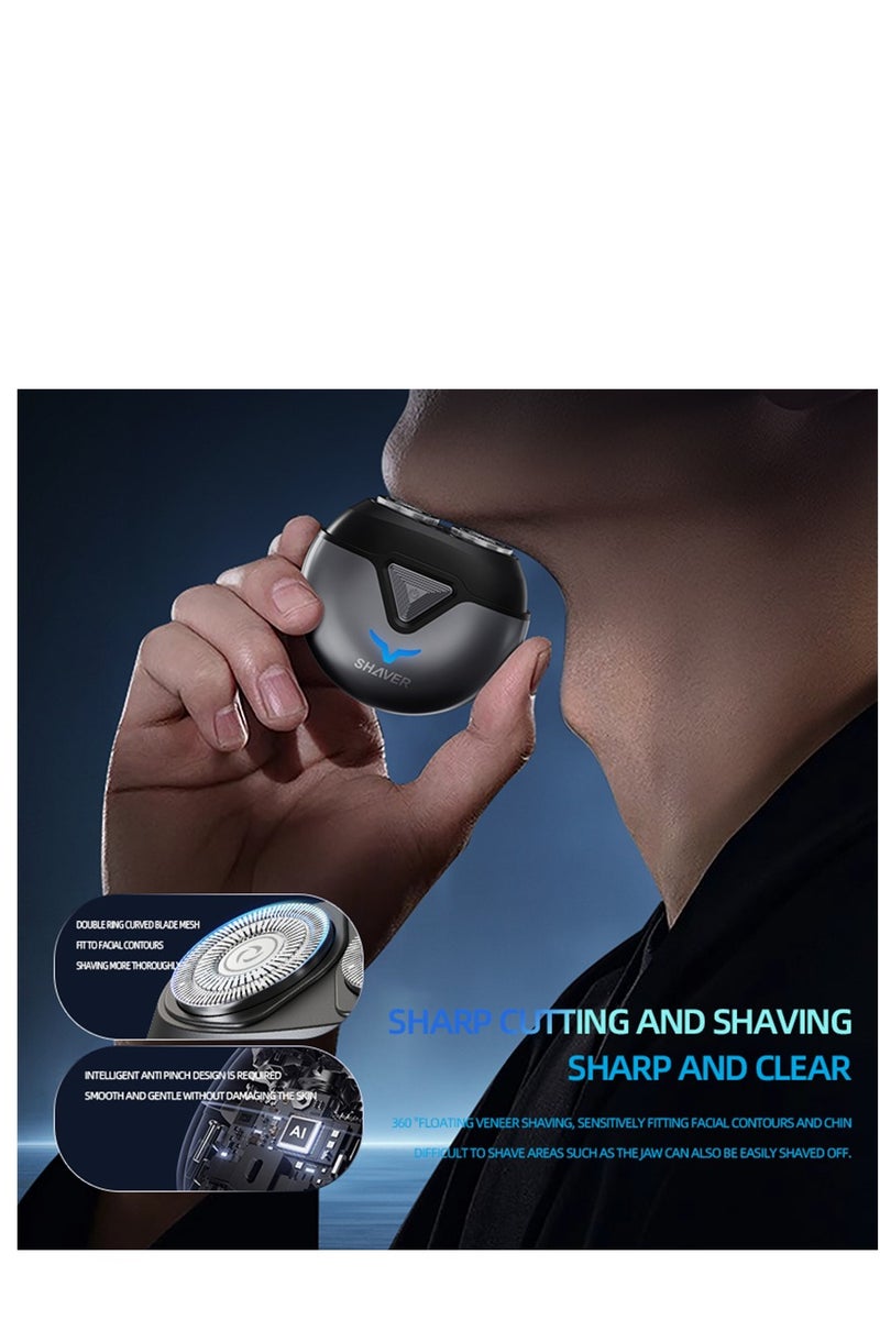 Generic Mini Electric Shaver, 2 Head Portable Shaver for Men, Electric Razor Rechargeable Shaving Wet and Dry with Fast Charging, Upgrade Magnetic Wireless Shaver Razor for Men (T1 Black) ﻿  - Image 2