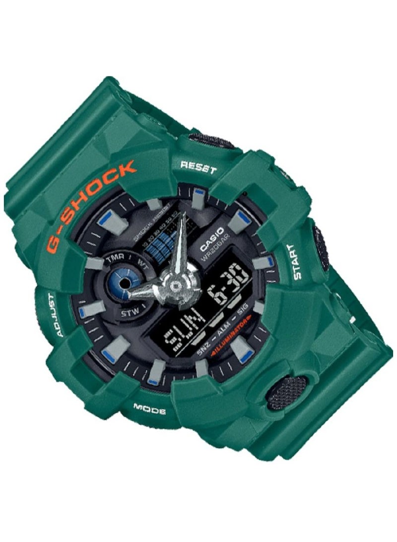 جي شوك ساعة رجالية جي شوك انالوج رقمية سوداء بسوار من الراتنج GA-700SC-3AD - Image 2