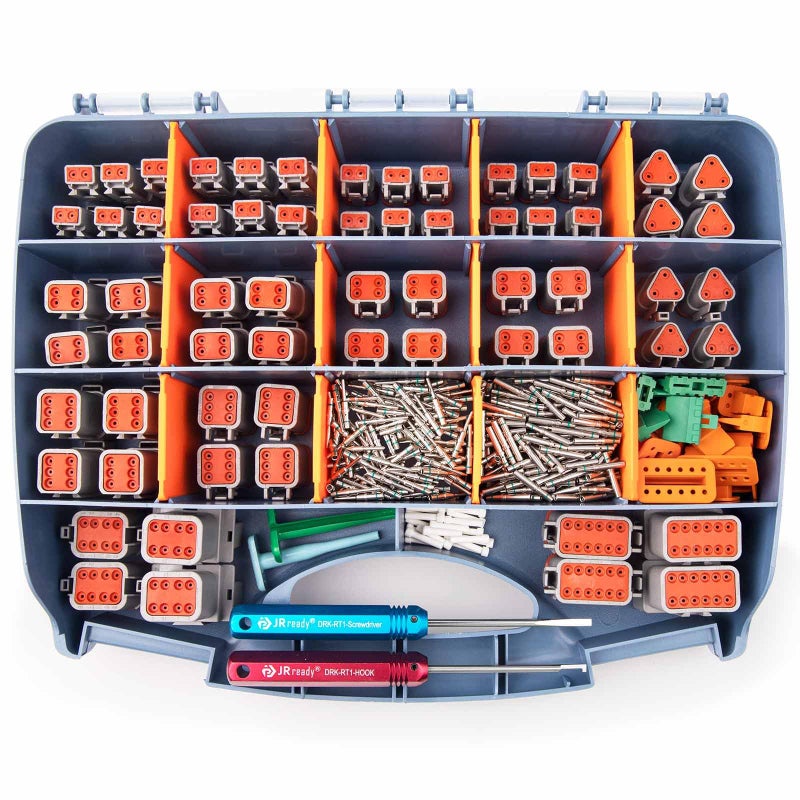 طقم موصلات ديتيش JRready ST6309 416 قطعة 2 3 4 6 8 12 دبوس موصلات DT مع جهات اتصال صلبة بحجم 16 1420AWG موصل كهربائي مقاوم للماء للسيارات والدراجات النارية والقوارب