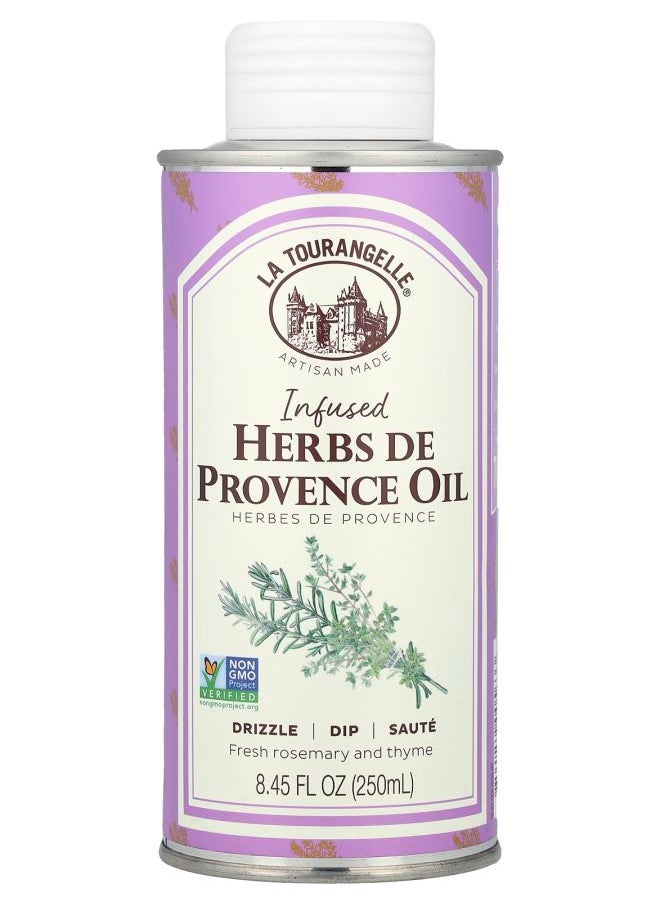 La Tourangelle Infused Herbs De Provence Oil Fresh Rosemary and Thyme 8.45 fl oz (250 ml) 