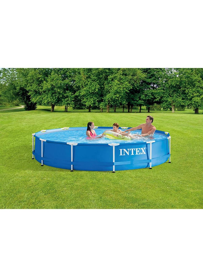INTEX Round Shaped Swimming Pool 12x30inch |Blue/White For Age 6+ Years 12x30inch - Image 4