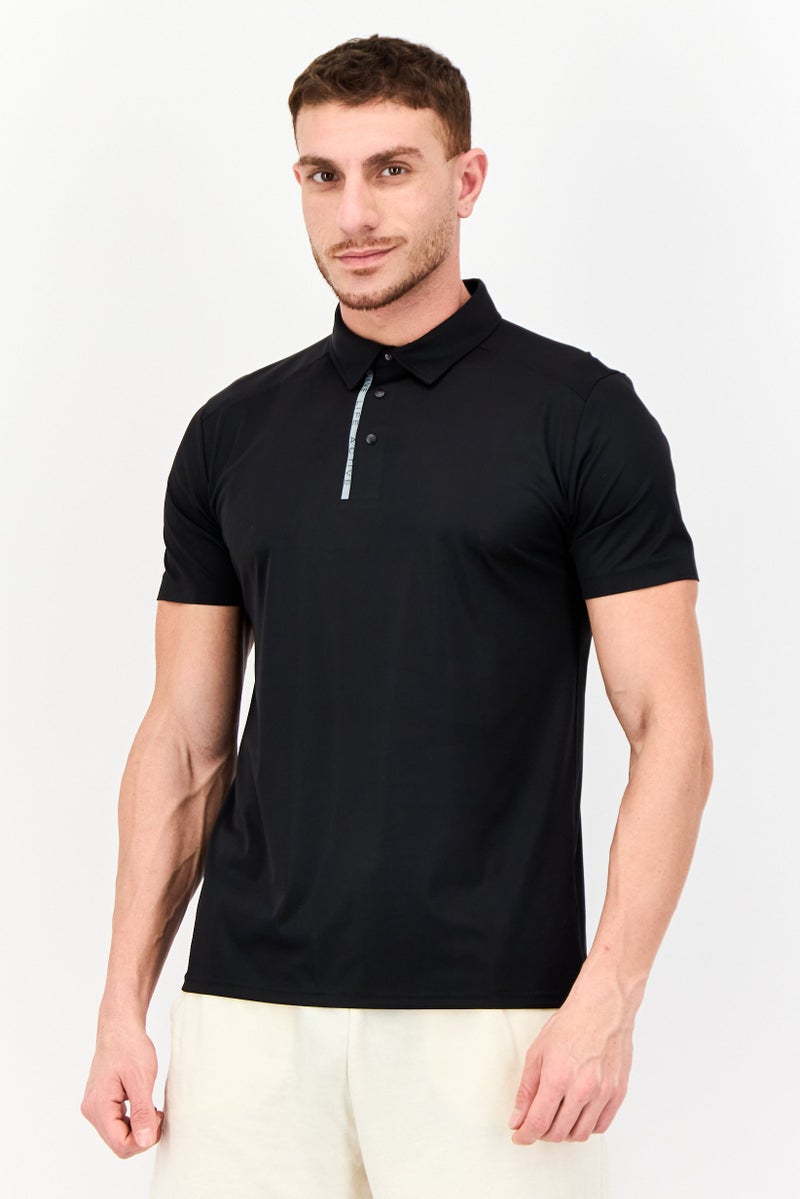 RBX Men Sportswear Fit Short Sleeve Outdoor Polo Shirt, Black - Image 1