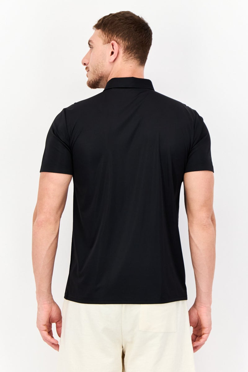 RBX Men Sportswear Fit Short Sleeve Outdoor Polo Shirt, Black - Image 4