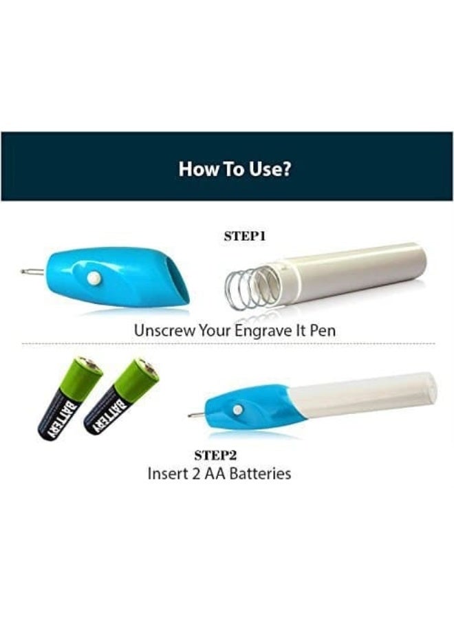 Ez Engraving Electric Pen - Portable Handheld Engraver Tool with Tungsten Carbide Tip | Cordless Battery Operated for Metal, Wood, Glass, Plastic & Jewelry | Professional DIY Etching & Marking Tool. - Image 2