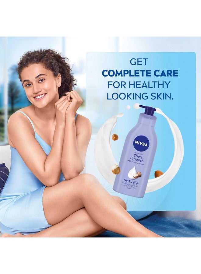 NIVEA Shea Smooth 600ml Body Lotion | 48 H Moisturization | With Deep Moisture Serum & Shea Butter | Non Greasy & Healthy Looking Skin |For Dry Skin - Image 3