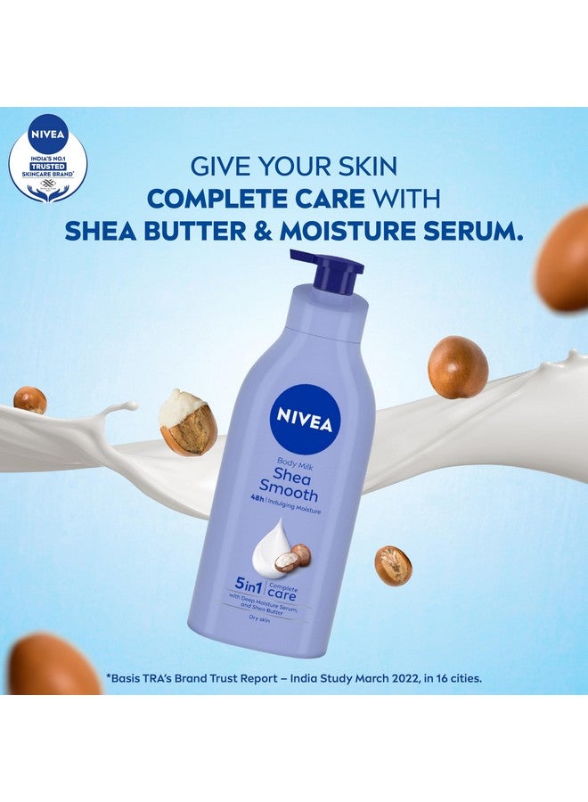 NIVEA Shea Smooth 600ml Body Lotion | 48 H Moisturization | With Deep Moisture Serum & Shea Butter | Non Greasy & Healthy Looking Skin |For Dry Skin - Image 5