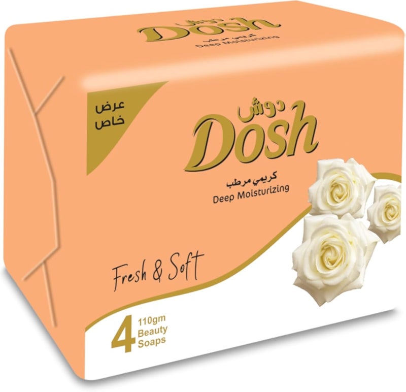 Dosh Classic Bar Soap, 110 gm - Pack of 4 - Color and Scent May vary