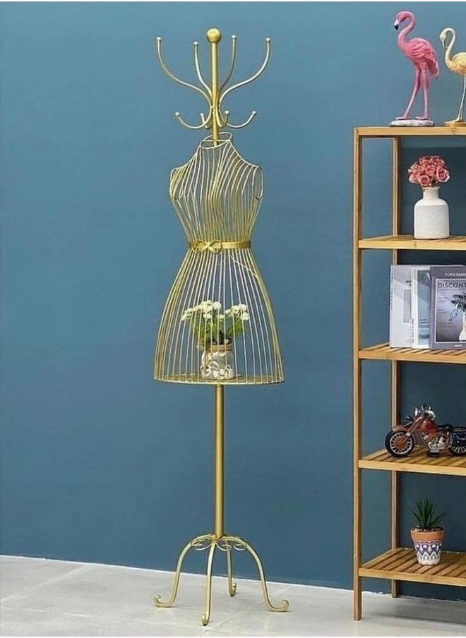 Cady One Metal Clothes Hanger Organizer in the Shape of a Mancave, Storage Space Inside the Mancave, Clothes Rack with Hooks 170cm 