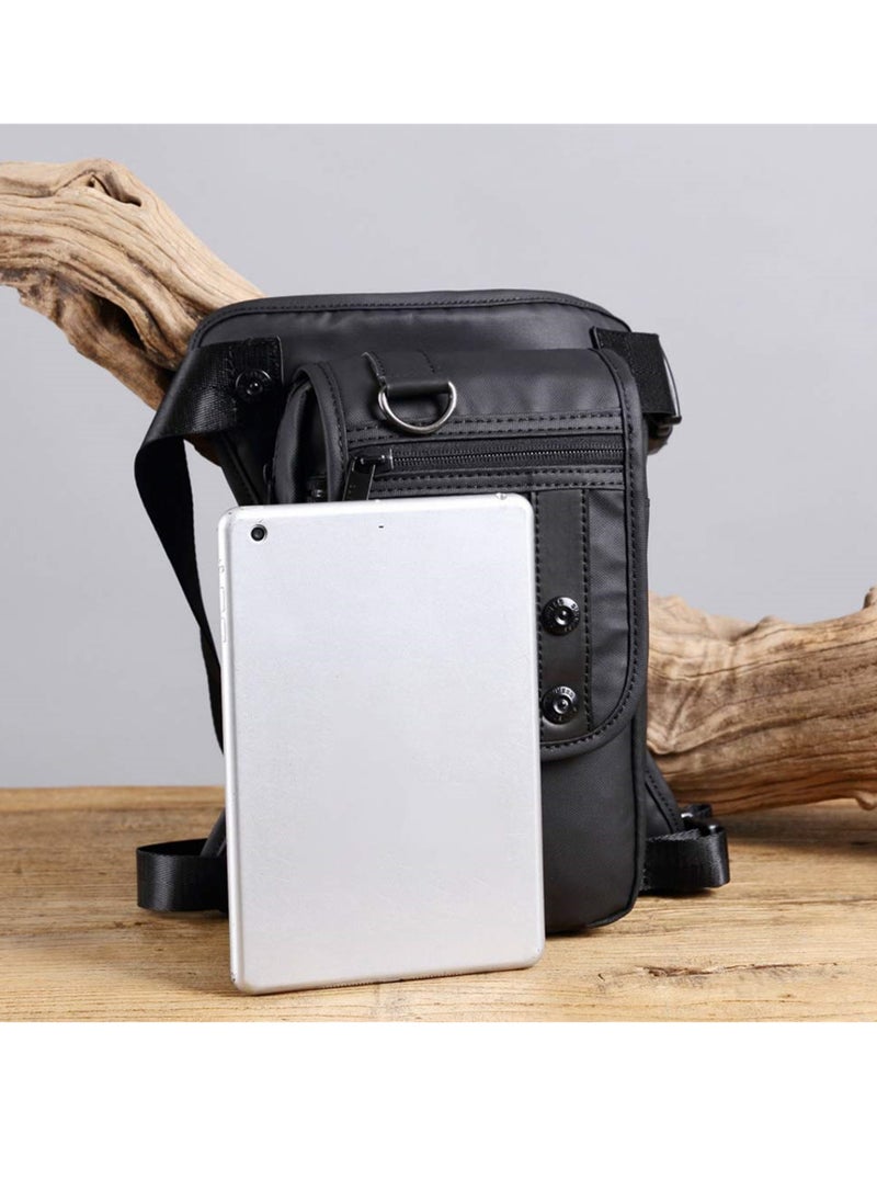 SYOSI - Waterproof Oxford Drop Leg Bag with Adjustable Straps - Stylish Men's Messenger Shoulder Bag for Motorcycle Riding, Hiking, Traveling, Fishing and Cycling - Image 1