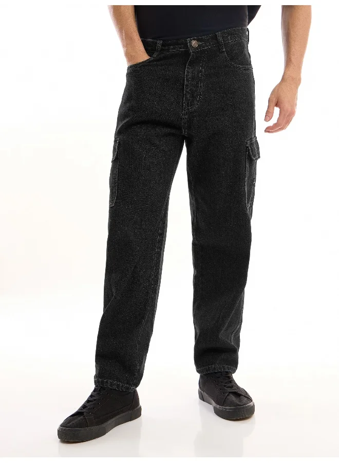 بيونغ بنطلون جينز كارغو رمادي داكن رجالي