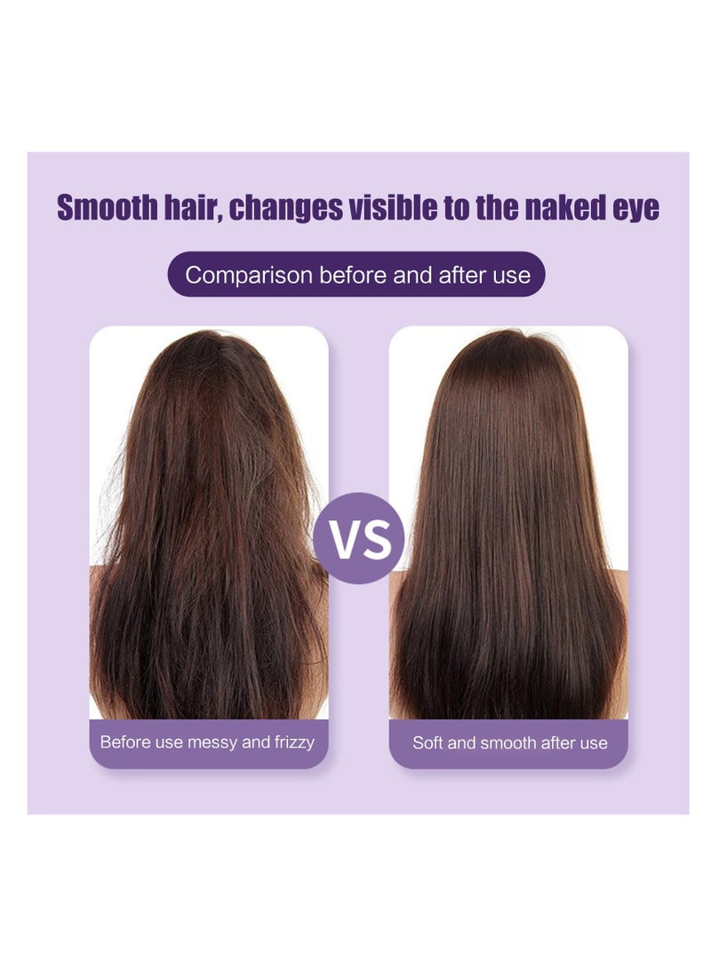 SYOSI Mini Hair Straightener, Rechargeable Hair Straightener Brush, Portable Straightening Brush with Anti-Static Negative Ion, Hot Comb Hair Straightener for Women, for All Hair Types (Purple) - Image 3