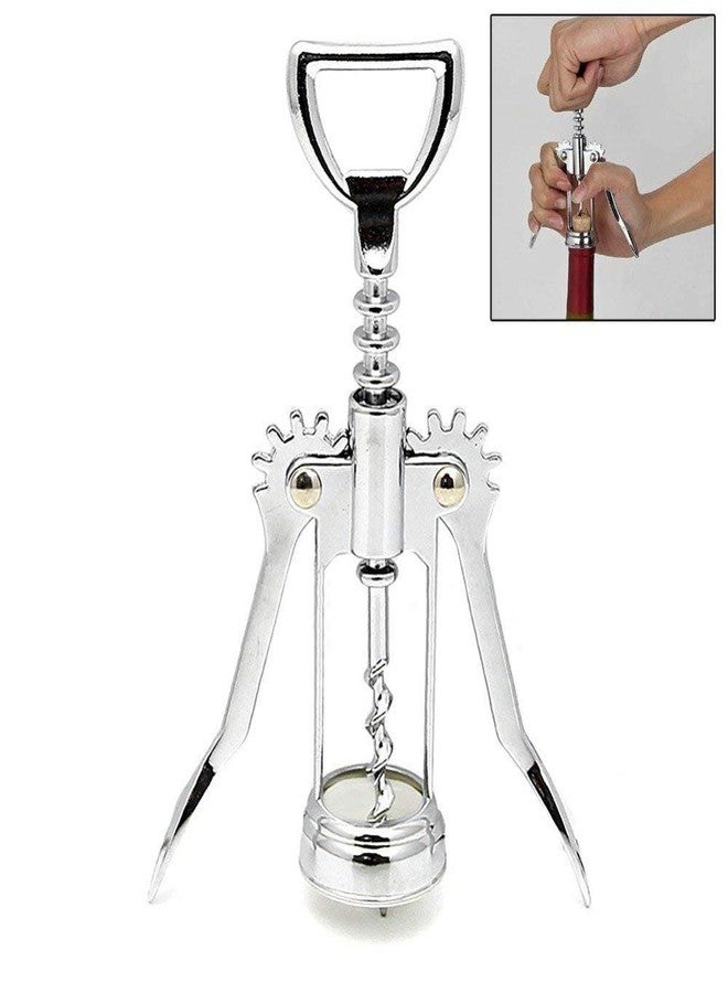 Sampton Multifunctional Wine Bottle Corkscrew Opener - Stainless Steel - Spiral Drill | Color: Silver - Image 5