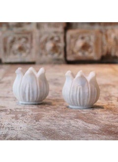 R&M RM 3-Inch White Marble Aroma Candle Holder Set | Tealight Candle Holder | Elegant Home Décor for Center Table and Festival Settings | Crafted from Premium White Marble | White  - Image 3