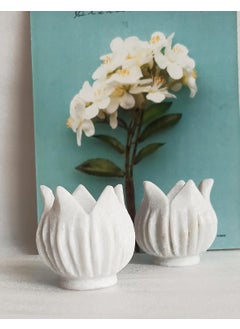 R&M RM 3-Inch White Marble Aroma Candle Holder Set | Tealight Candle Holder | Elegant Home Décor for Center Table and Festival Settings | Crafted from Premium White Marble | White  - Image 4