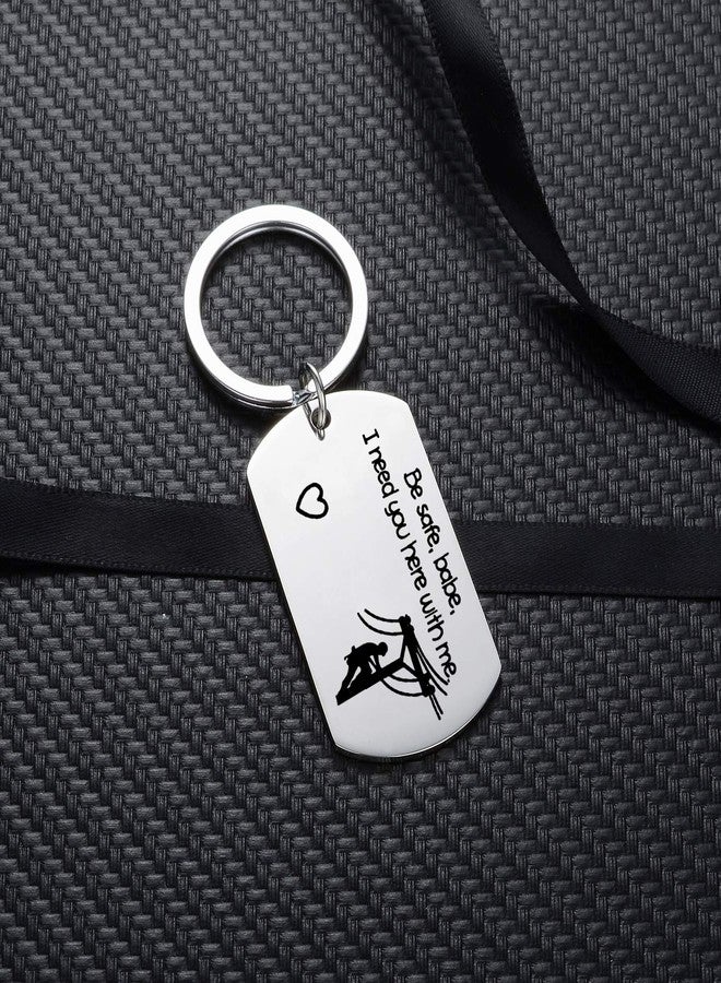 YEEQIN Lineman Prayer Gifts Dog Tag Gift from Wife Pendant Keyring Be Safe Key Chain For Lineworker - Image 4