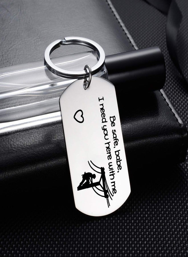 YEEQIN Lineman Prayer Gifts Dog Tag Gift from Wife Pendant Keyring Be Safe Key Chain For Lineworker - Image 3