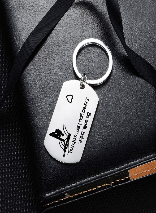 YEEQIN Lineman Prayer Gifts Dog Tag Gift from Wife Pendant Keyring Be Safe Key Chain For Lineworker - Image 2