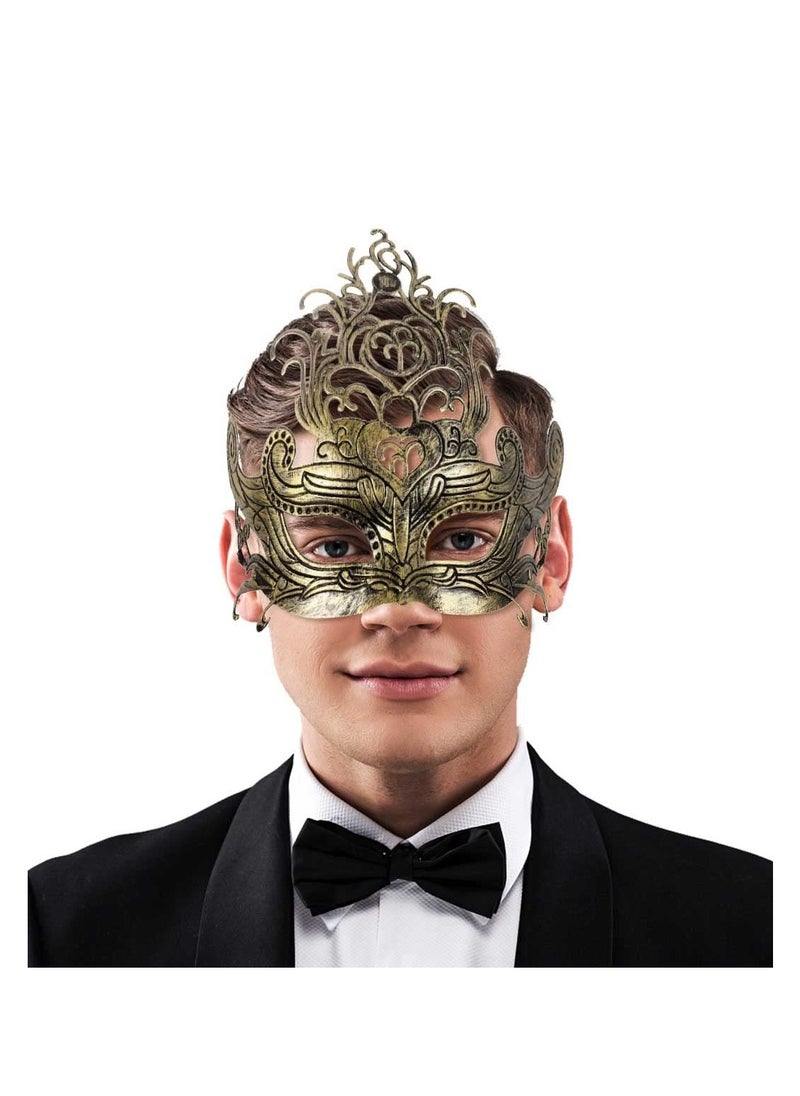 SYOSI - Vintage Masquerade Mask, Gold Greek Roman Mask Venetian Mardi Gras Eyemask Rave Mask Costume Accessory for Men - Image 1