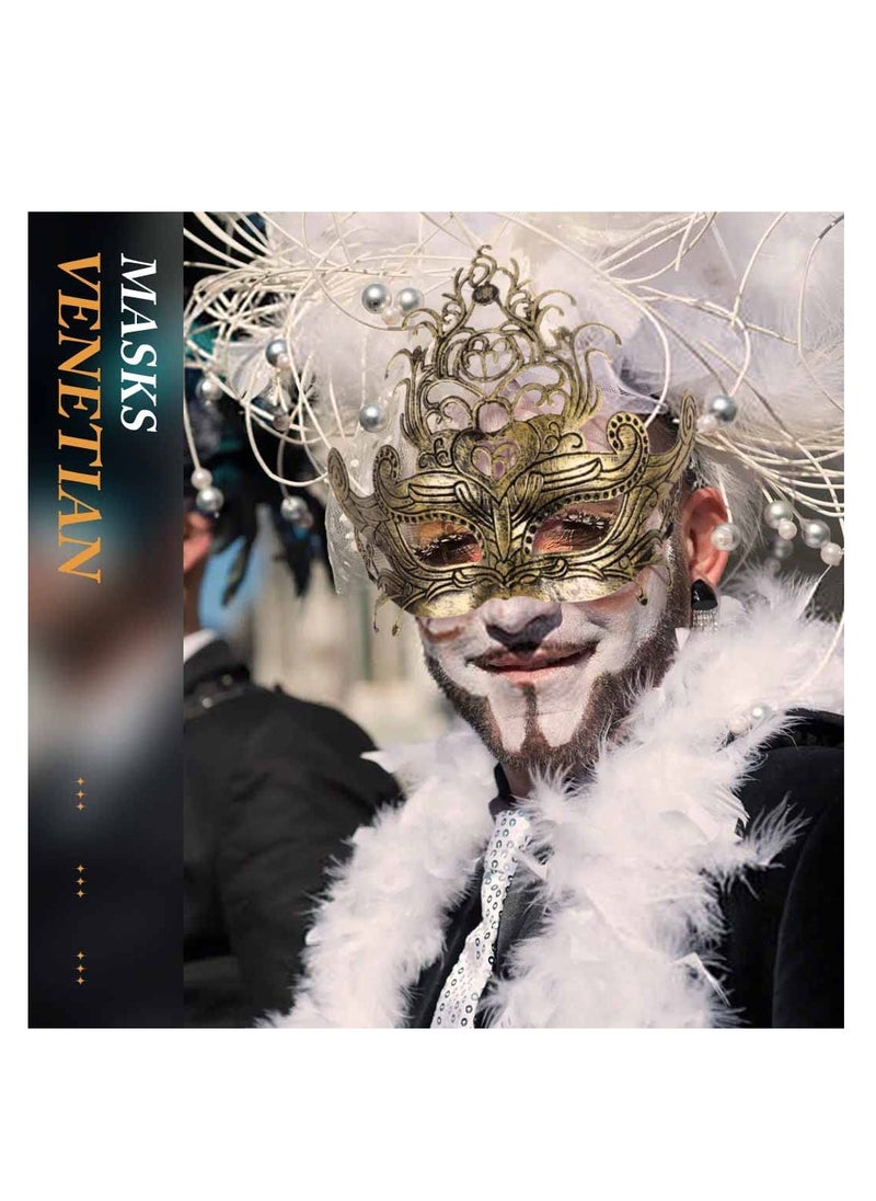 SYOSI - Vintage Masquerade Mask, Gold Greek Roman Mask Venetian Mardi Gras Eyemask Rave Mask Costume Accessory for Men - Image 1