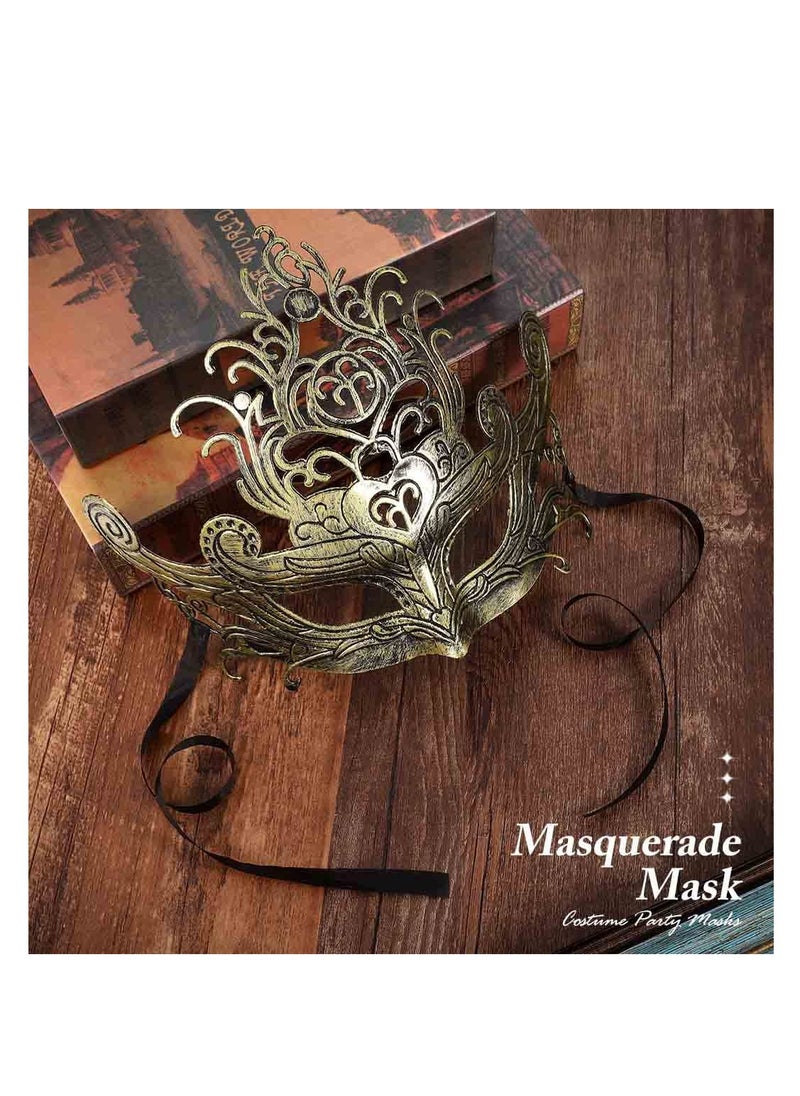 SYOSI - Vintage Masquerade Mask, Gold Greek Roman Mask Venetian Mardi Gras Eyemask Rave Mask Costume Accessory for Men - Image 1