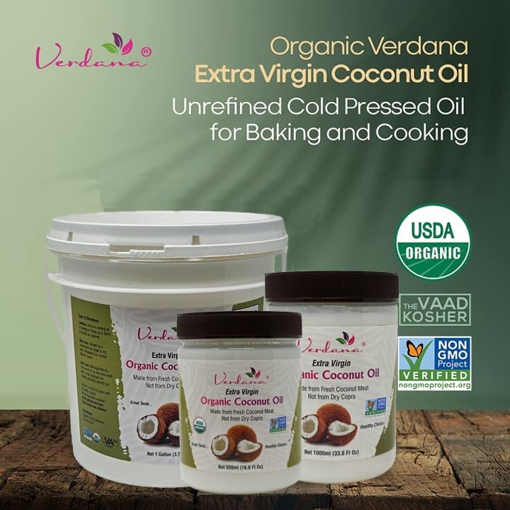 Verdana Extra Virgin Coconut Oil - USDA Organic, Unrefined Cold Pressed Oil for Baking and Cooking - 1 Gallon - Image 3