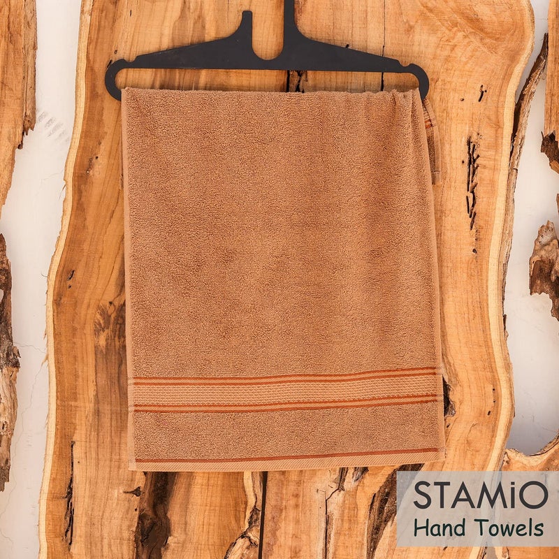 STAMIO Cotton 425 GSM Hand Towel Set of 6, 33 X 51 cm for Men, Women, Home Use, Gym, Wash Basin | Soft, Absorbent, Quick Dry, Small Size Towels - Image 3