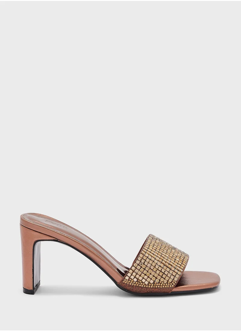 فايور One Strap Mid Heel Sandals