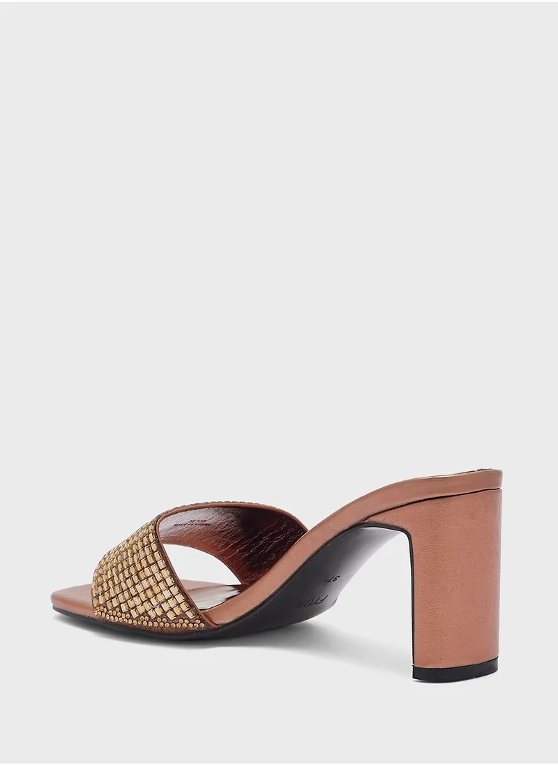 فايور One Strap Mid Heel Sandals