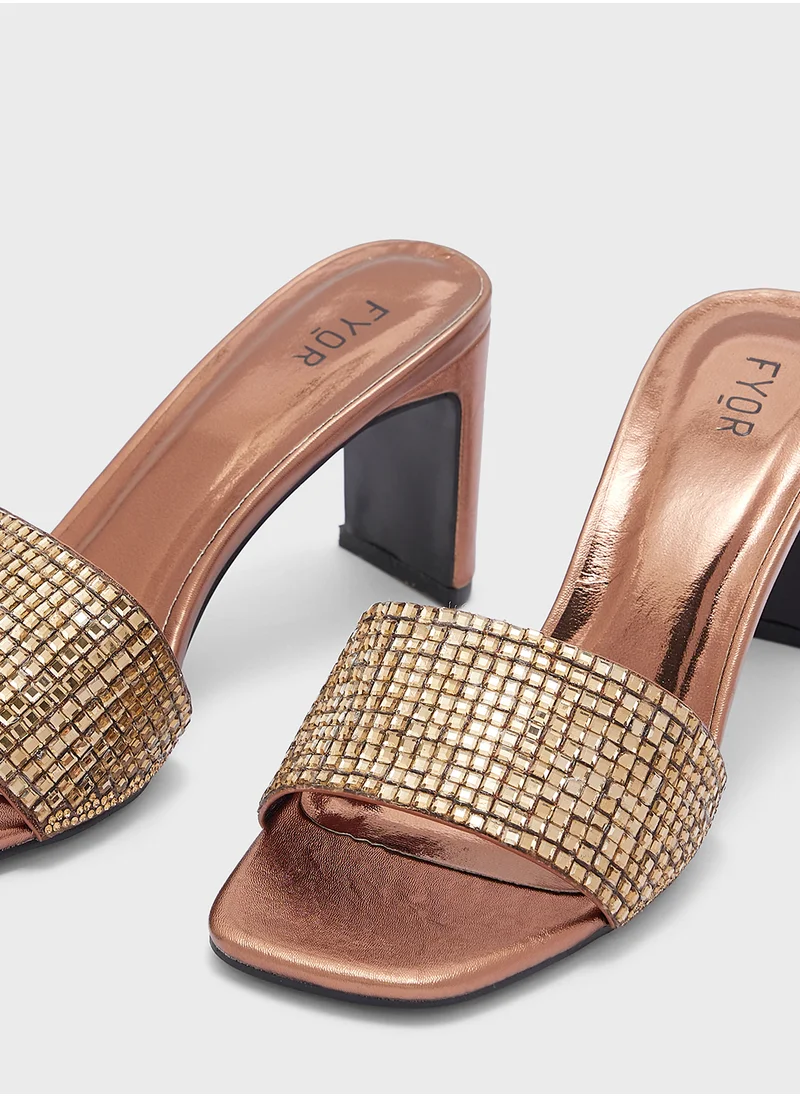 فايور One Strap Mid Heel Sandals