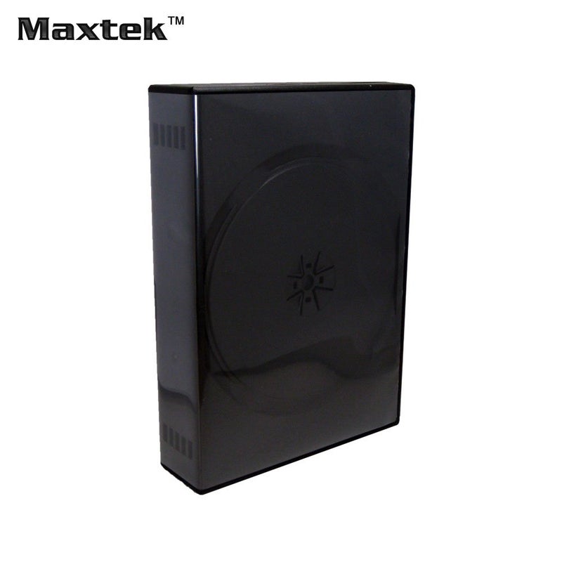 Maxtek Black 12 Disc DVD Cases with 5 Flip Trays and Outter Clear Sleeve, 10 Pack - Image 2
