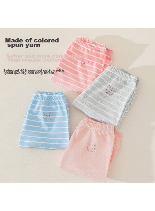 Yuzhaolin Girls' Autumn Long Johns, Pure Cotton, For Inner Wear, Autumn And Winter Base Layer, Thin Style, Children's Thermal Pants, For Older Children, Cotton-lined Pants, All-cotton Pajama Pants - Image 3