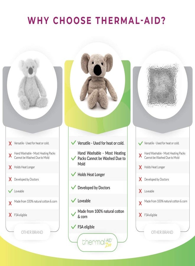 Thermal-Aid Zoo Microwavable Stuffed Animal - Plush Toy and Hot Cold Pack - Ollie The Koala - Image 3