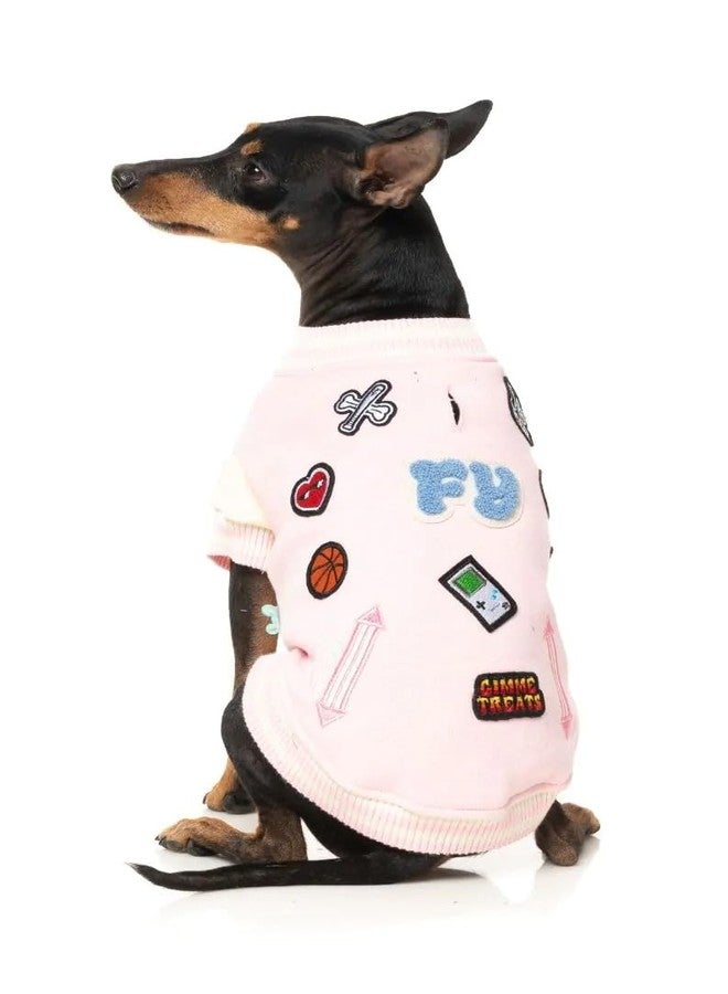 FuzzYard Letterman Jacket for Dogs Retro Style Varsity Jacket (Pink, Size 4) - Image 3
