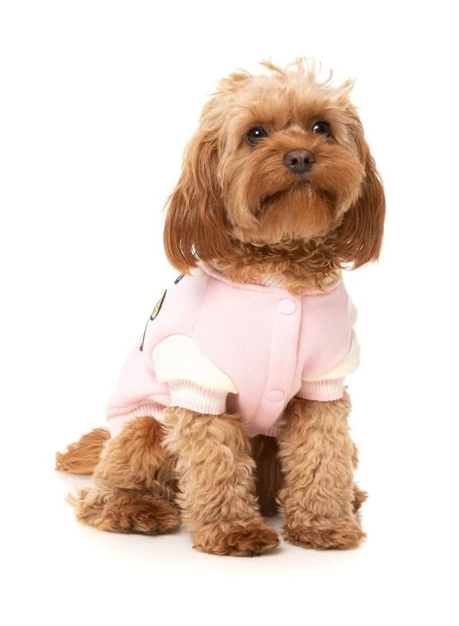 FuzzYard Letterman Jacket for Dogs Retro Style Varsity Jacket (Pink, Size 4) - Image 1