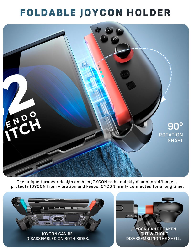 Mumba Dockable Case for Nintendo Switch 2 [2025 Blade Series] TPU Switch 2 Grip Protective Cover, Ergonomic Accessories for Console with Quick-Release Design for Switch 2 Joy Con Controllers (Circuit) - Image 3