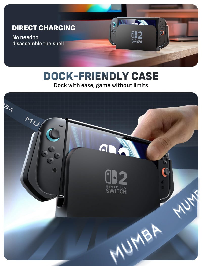 Mumba Dockable Case for Nintendo Switch 2 [2025 Blade Series] TPU Switch 2 Grip Protective Cover, Ergonomic Accessories for Console with Quick-Release Design for Switch 2 Joy Con Controllers (Circuit) - Image 2
