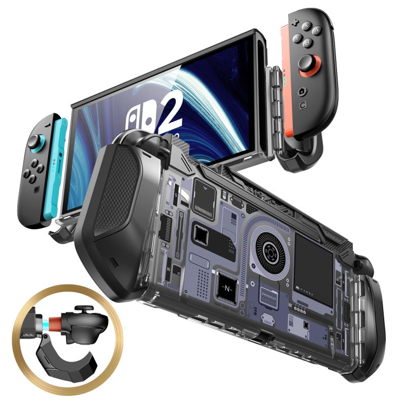 Mumba Dockable Case for Nintendo Switch 2 [2025 Blade Series] TPU Switch 2 Grip Protective Cover, Ergonomic Accessories for Console with Quick-Release Design for Switch 2 Joy Con Controllers (Circuit) - Image 1