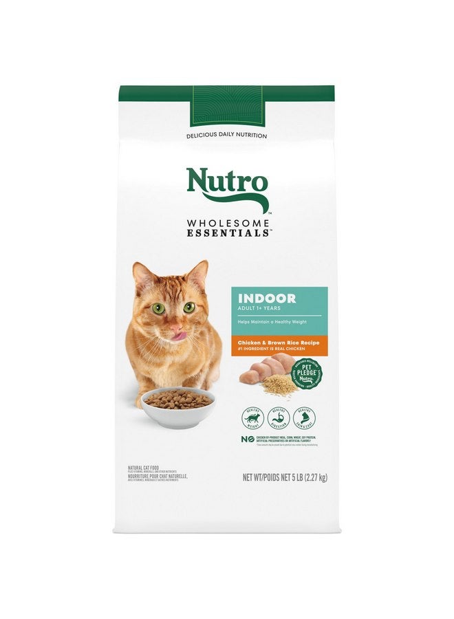 نوترو طعام القطط الجاف Nutro Wholesome Essentials Indoor، وصفة الدجاج والأرز البني، 5 رطل. - Image 1