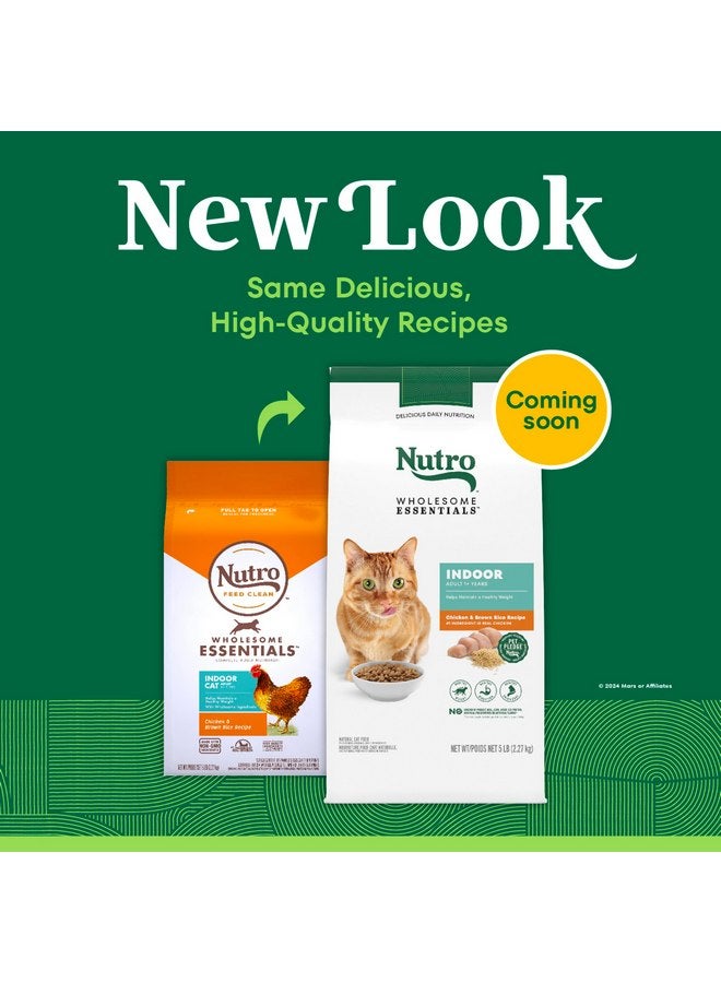 نوترو طعام القطط الجاف Nutro Wholesome Essentials Indoor، وصفة الدجاج والأرز البني، 5 رطل. - Image 2