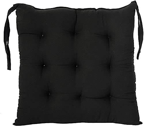 MITUL Microfiber Chair Cushion Seat Pad with Ties Use for Home Chair Bookstore Library Cafe Car Office 40X40cm 40x40 cm Black 6 - Image 4