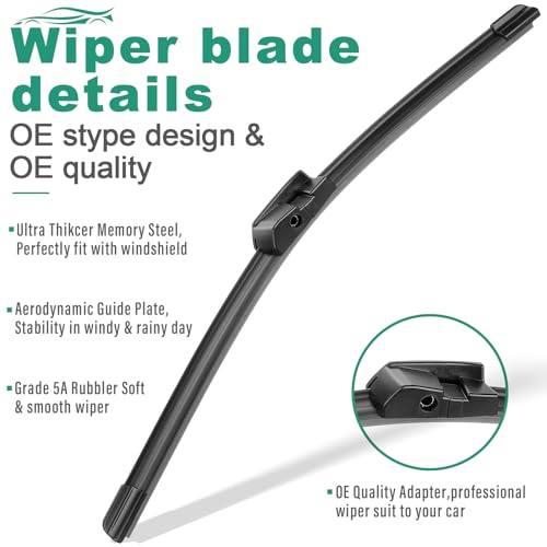 WINDSMILE 26" 18" Windshield Wiper Blades Replacement for BMW F01 F02 F04 F07 F10 M5 5 7 Series 2010-2016 Premium All Weather Wiper Blade -OEM Quality - (Pack of 2) - Image 2