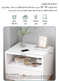 AnneFish 45*35*60cm Nightstand with Drawer Home Bedside Table 2-Tier Modern Nightstands End Coffee Table with Open Storage Shelf for Bedrooms  - Image 3