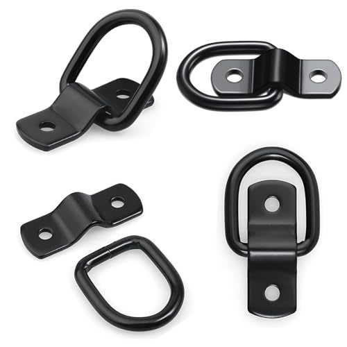 VEEBELL 24 Pack D Rings Tie Down Anchors Hooks Heavy Duty 1/4" Trailer Anchor Lashing Rings 2400 lbs for Trailer Truck Bed Cargo Bracket Enclosed Points Pickup Camper Tie Down Straps - Image 4