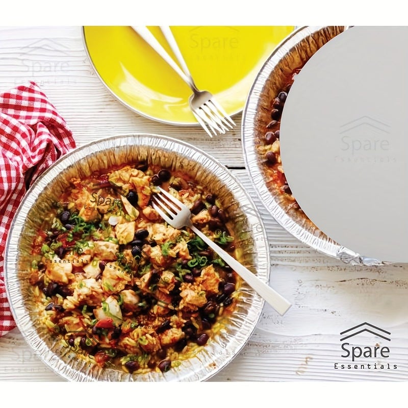 20 Set Silver Round Foil Baking Pans With Aluminum Lids Extra Large For Pies Cookies - Image 4