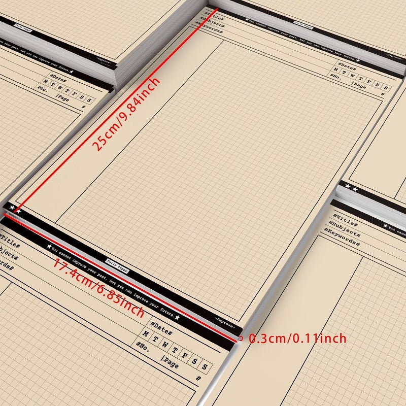 IColor 2Pcs Orange Grid Notebooks 60 Sheets Tear Off Notebooks For Classroom Notes Meeting Records Daily Office Manuscripts - Image 4