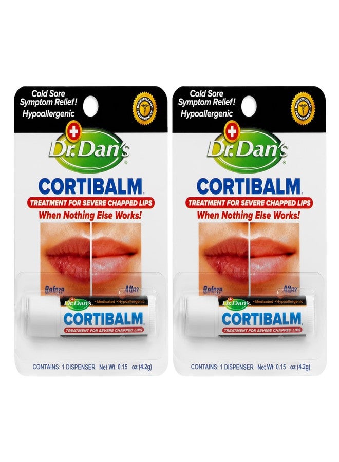 Dr. Dans Dr. Dan's Cortibalm 2 pack -for Dry Cracked Lips Healing for Severely Chapped Lips - Designed for Men, Women and Children - 2 Pack - Image 1