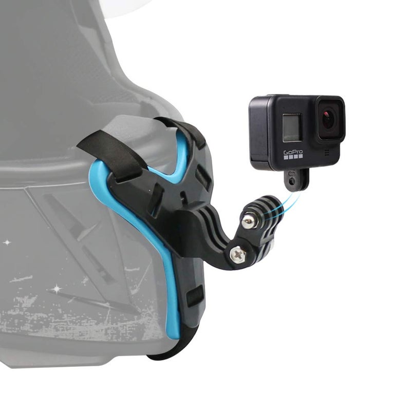 SUREWO Motorcycle Helmet Chin Strap Mount for GoPro Hero 13/12/11/10/9/8/7/(2018)/6/5 Black,DJI Osmo Action 5 pro/4/3/2,Insta360 ONE R,AKASO/Campark/YI and More - Image 1