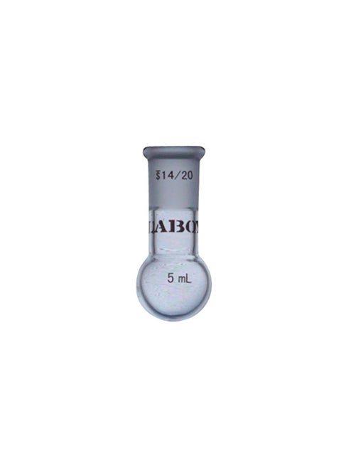 Glass 5mL Single Neck Round Bottom Boiling Flask Heavy Wall with 14/20 Joint Heating Distillation Reaction Receiving Flask Organic Chemistry Lab Glassware