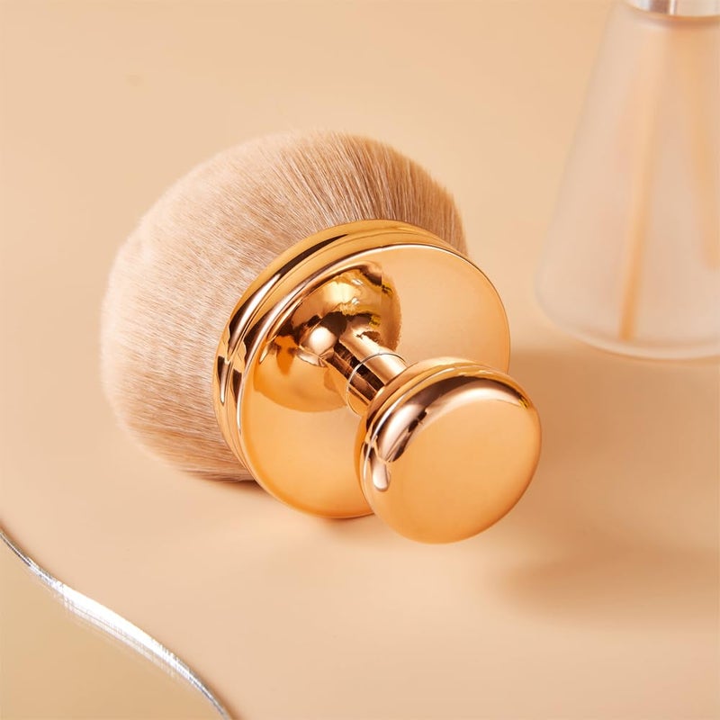 COSHINE Extra Large Rose Gold Self Tanning Blend Brush, 3 Inch Width Professional Kabuki Powder, Foundation, Blusher, Bronzer, Self-tanner Face and Body Brush - Image 3